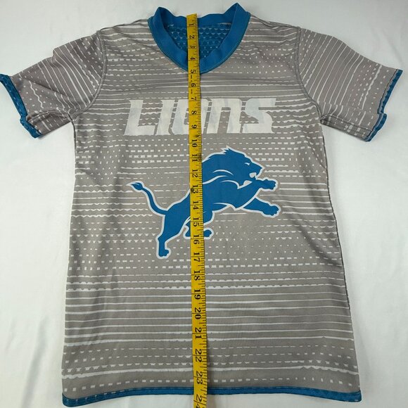 Used NFL Detroit Lions Reversible Flag Football Jersey Blue and Grey Youth Size - Picture 2 of 7